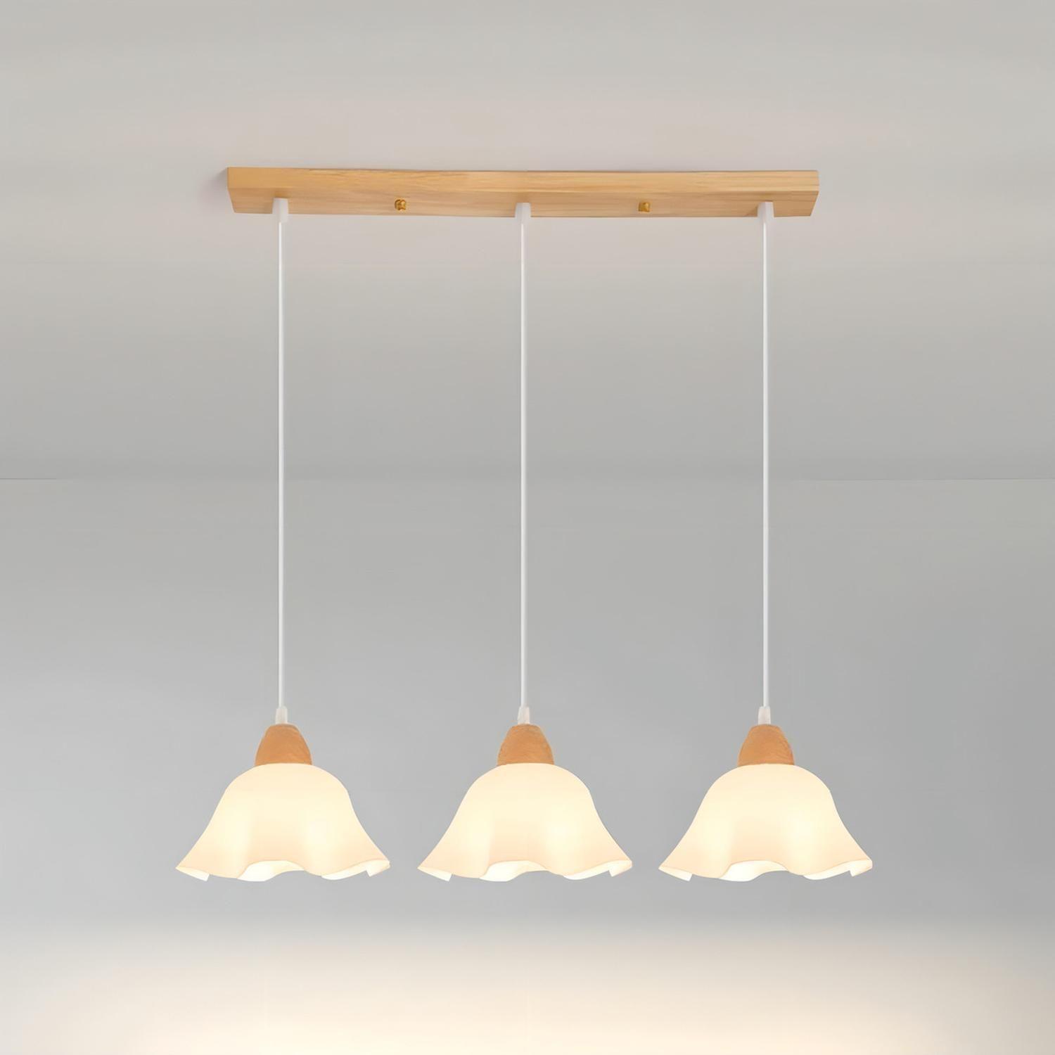 Lampara Colgante Kivs Bonn Wood Triple Luz E27 Lampara De Techo Color Blanco Floral Designs (p29)-2
