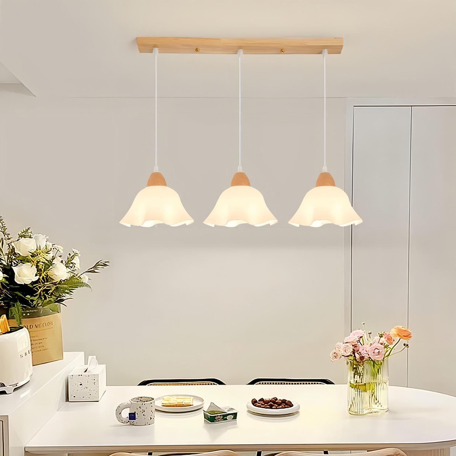 Lampara Colgante Kivs Bonn Wood Triple Luz E27 Lampara De Techo Color Blanco Floral Designs (p29)-5