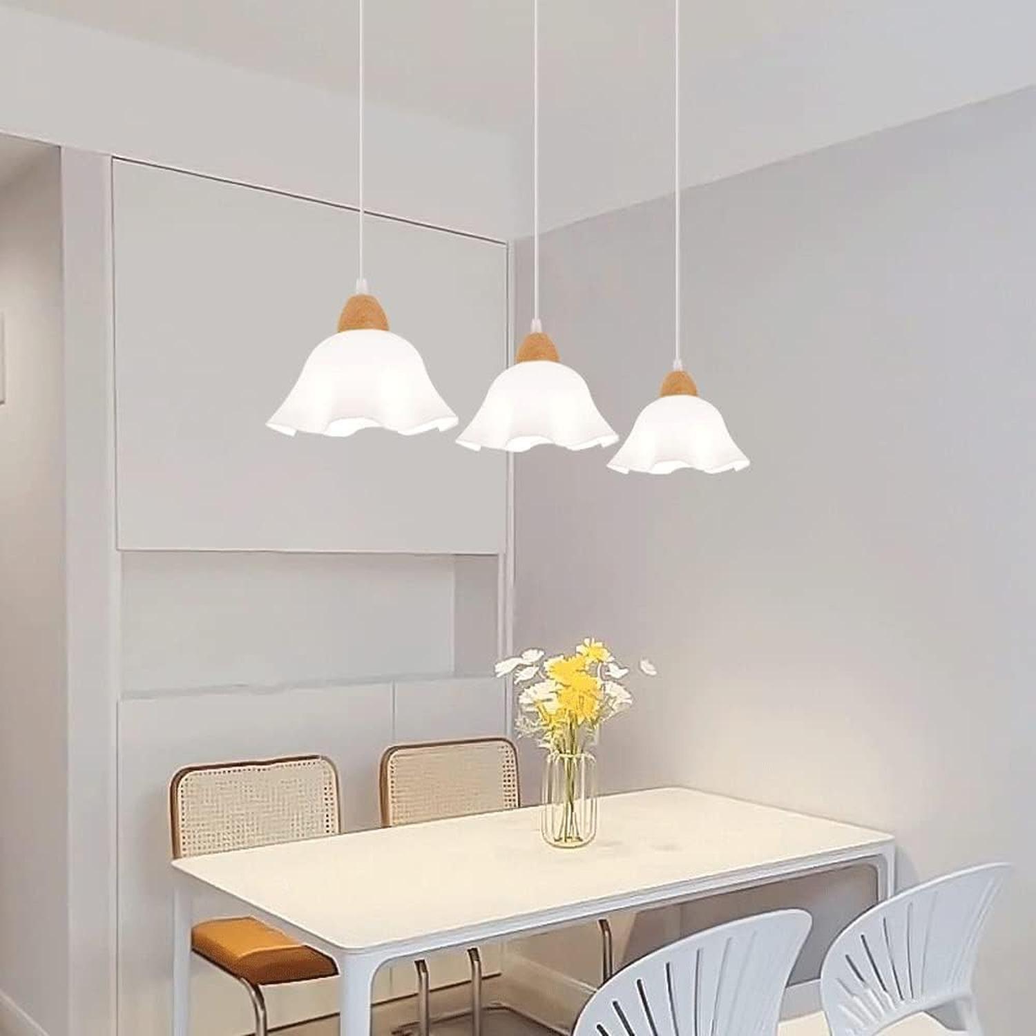 Lampara Colgante Kivs Bonn Wood Triple Luz E27 Lampara De Techo Color Blanco Floral Designs (p29)-6