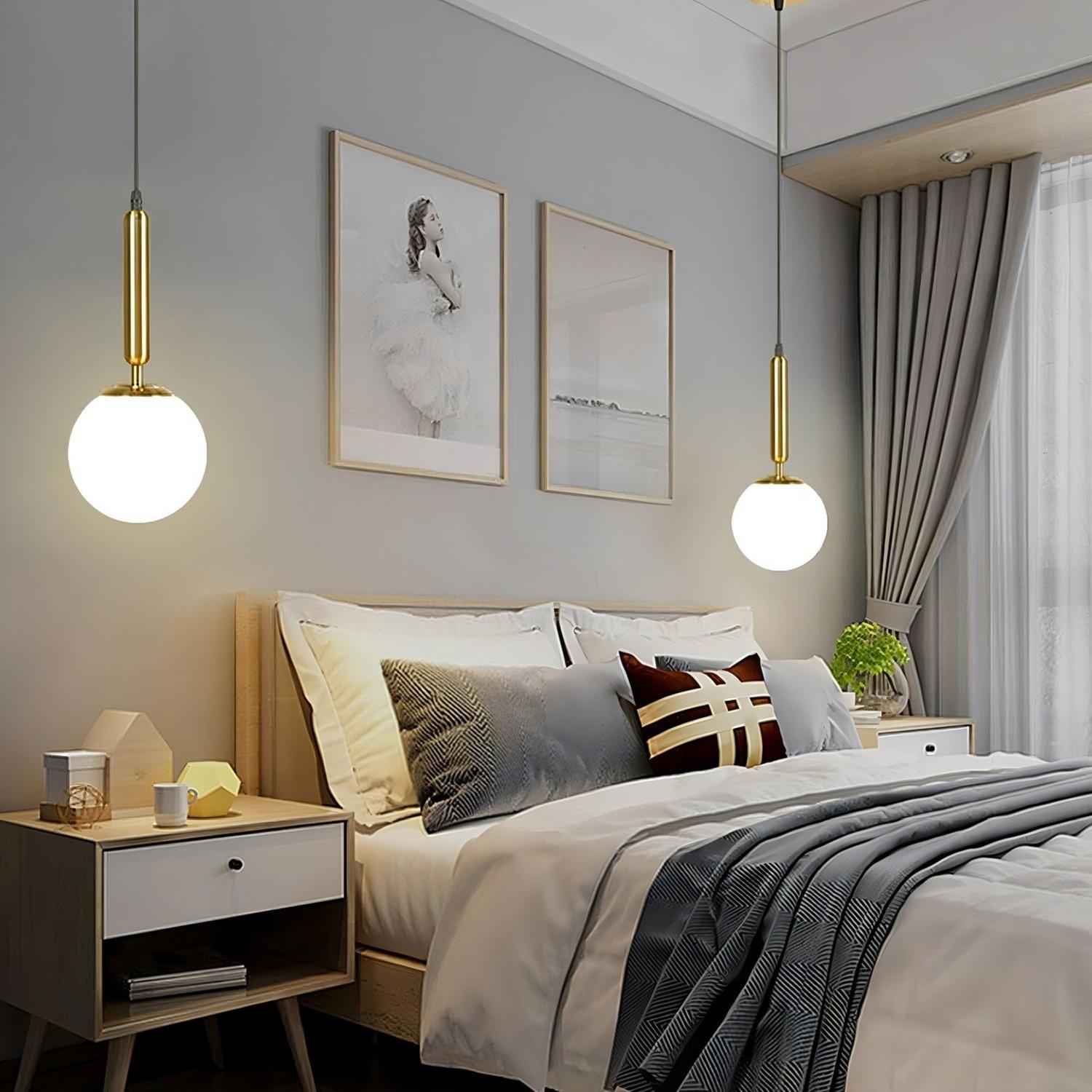 Lampara De Techo Kivs Globe Gold Lampara Colgante Decorativa Diseño Cristal Premium P73)-1