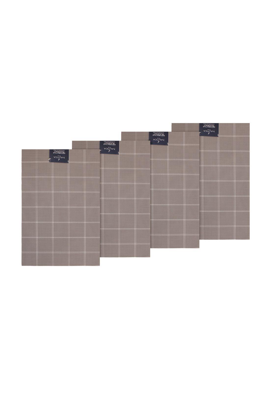 Pack 4 Individuales de mesa Nautica Home 45x30cm café a cuadros-3