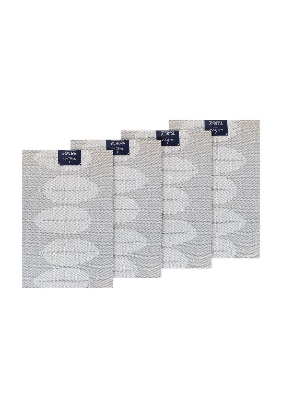 Pack 4 Individuales Nautica Home 45x30cm reversible hojas blanco-4