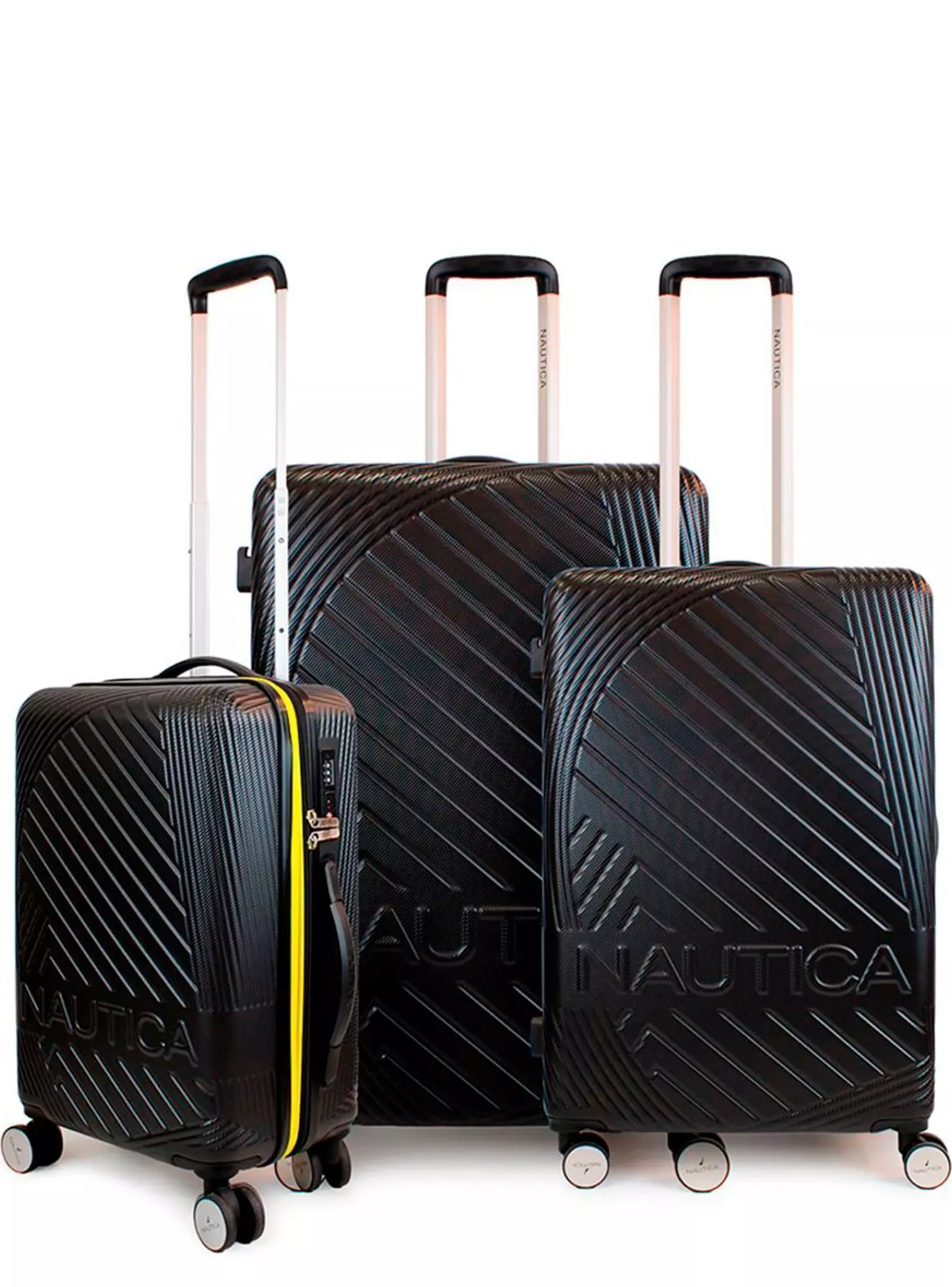Set de 3 maletas S+M+L Nautica Bahamas negra-0