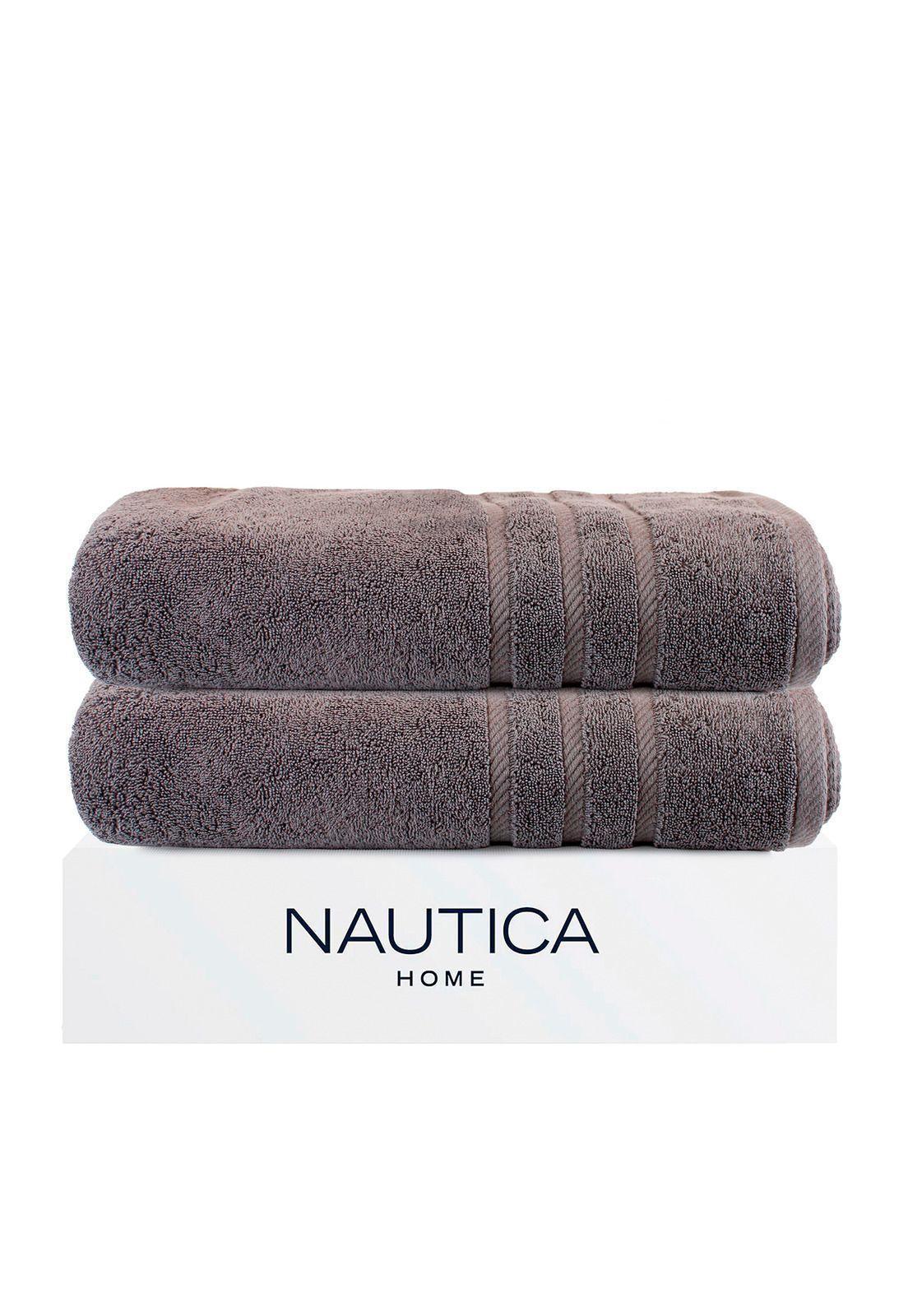 Pack 2 Toallas de Baño Nautica Home 100% algodón 76x137cm gris oscuro-0