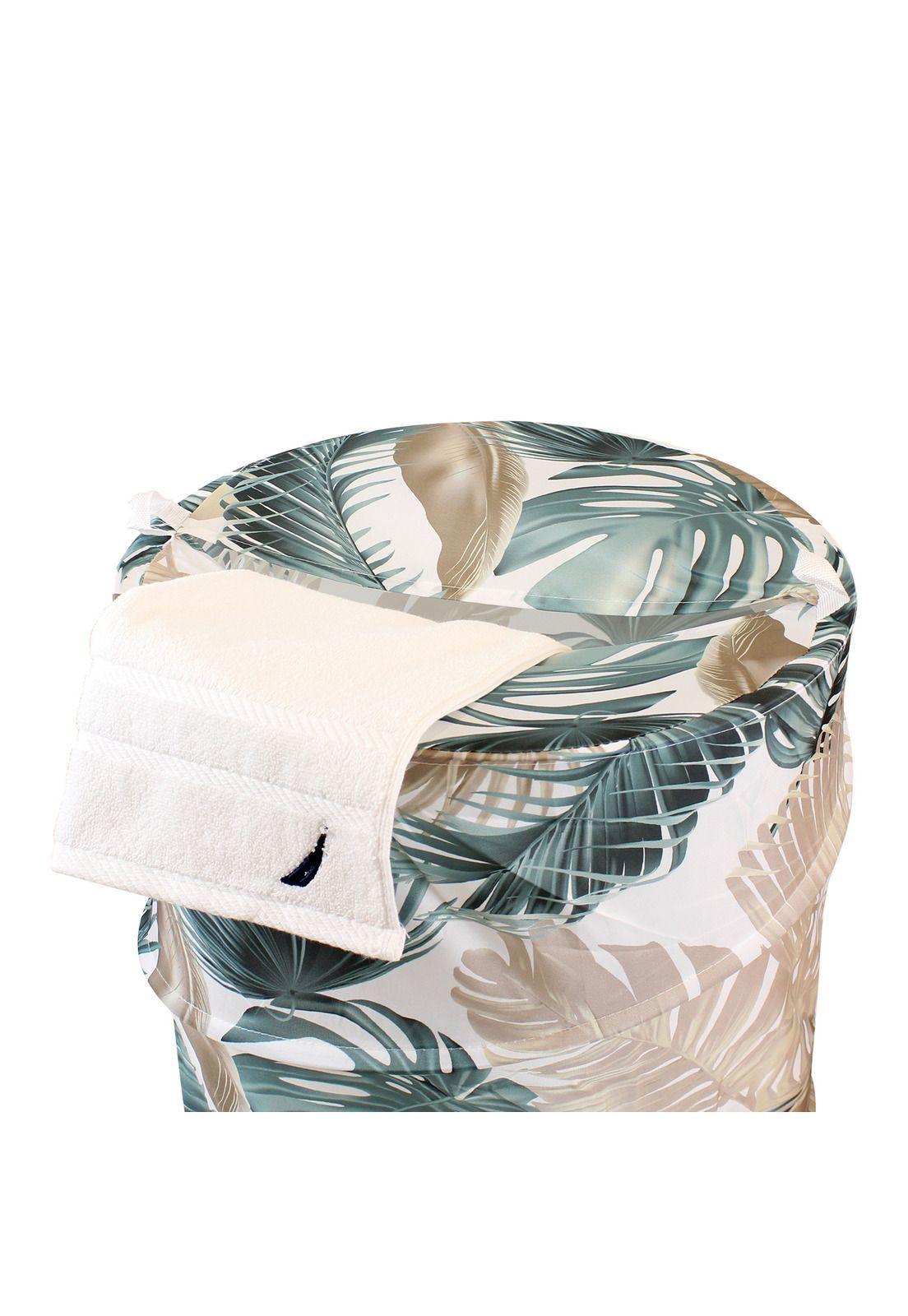 Cesto para ropa plegable Nautica Home 42x55cm hojas tropicales-3