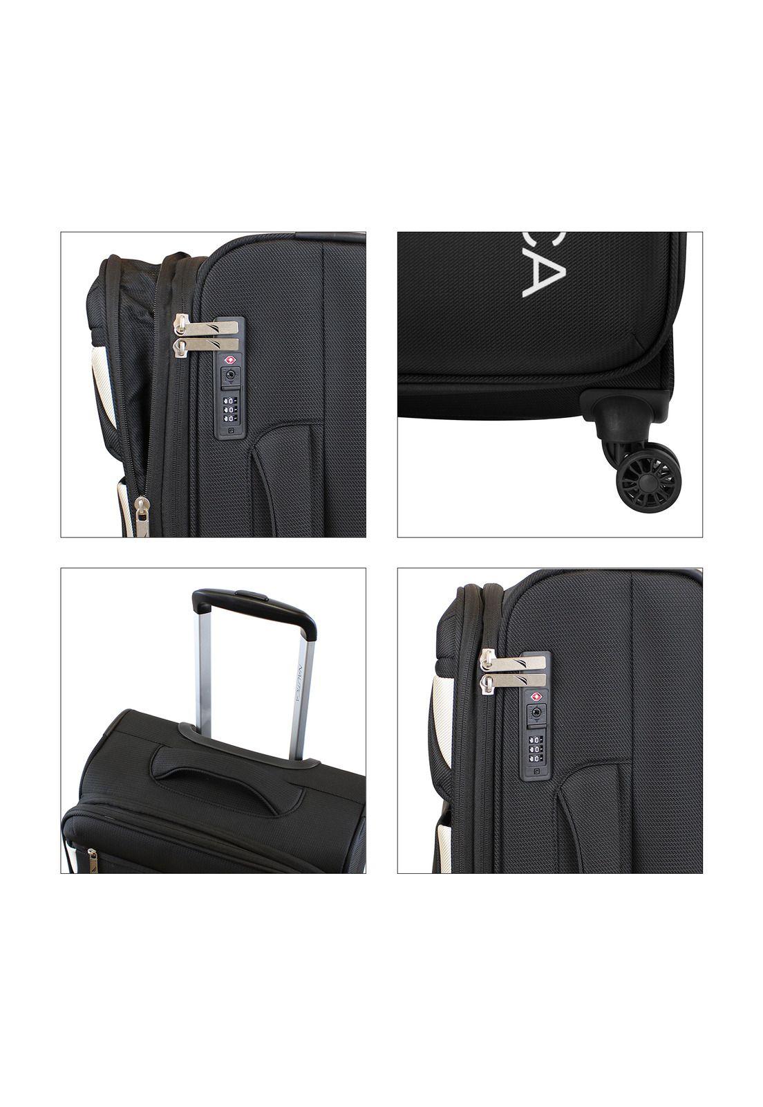 Set de 3 maletas de tela S+M+L Nautica Marbella negra-2