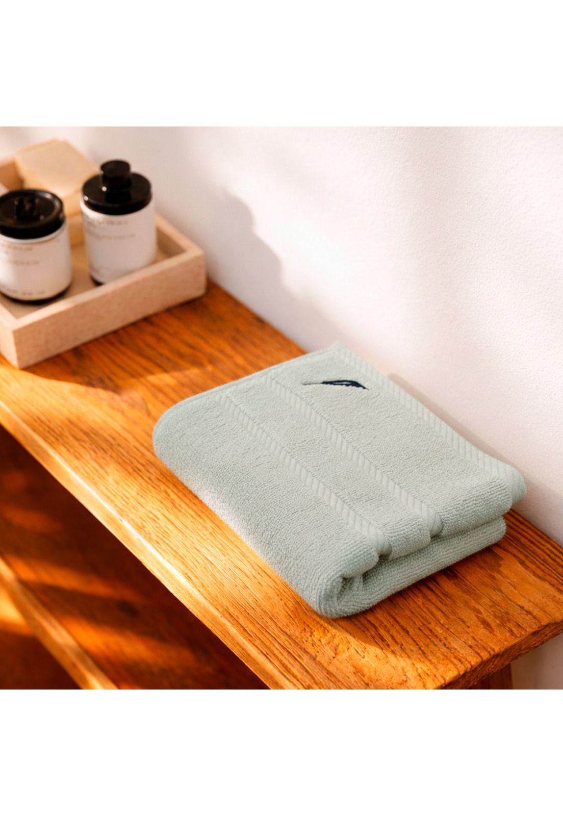 Set 4 Toallas Nautica SIGNATURE Cara+mano+cuerpo+piso 100% algodón gris claro-3
