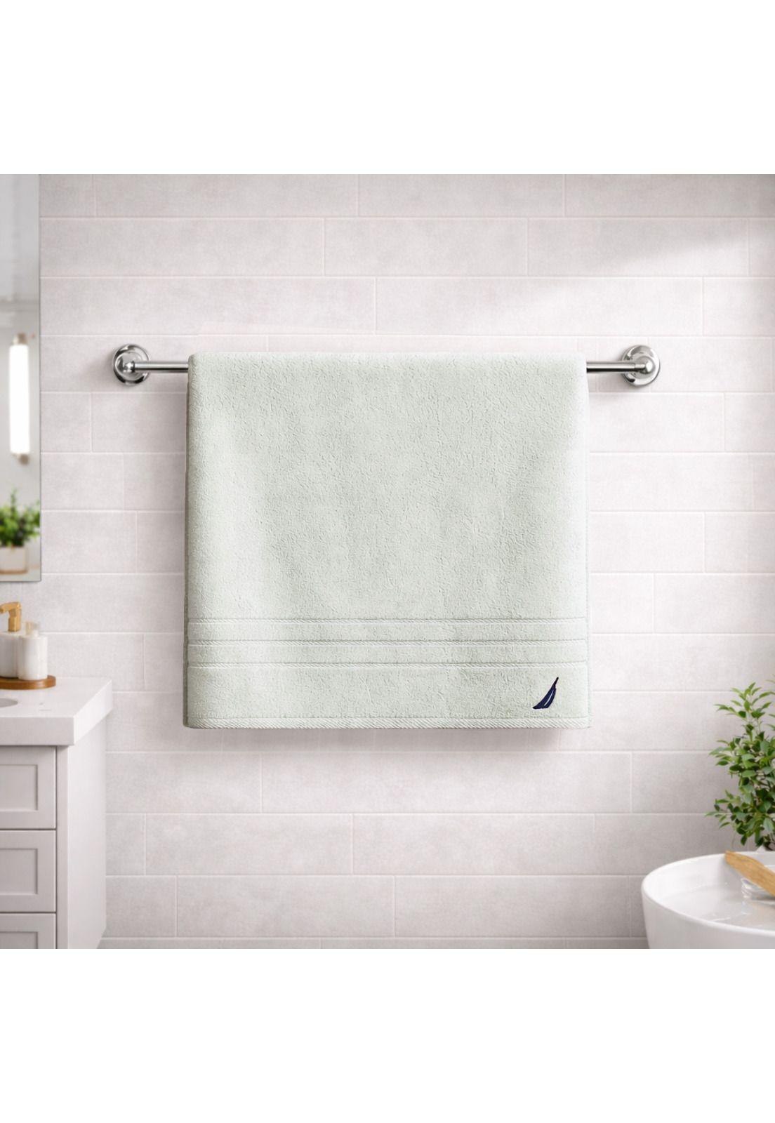 Set 4 Toallas Nautica SIGNATURE Cara+mano+cuerpo+piso 100% algodón gris claro-4