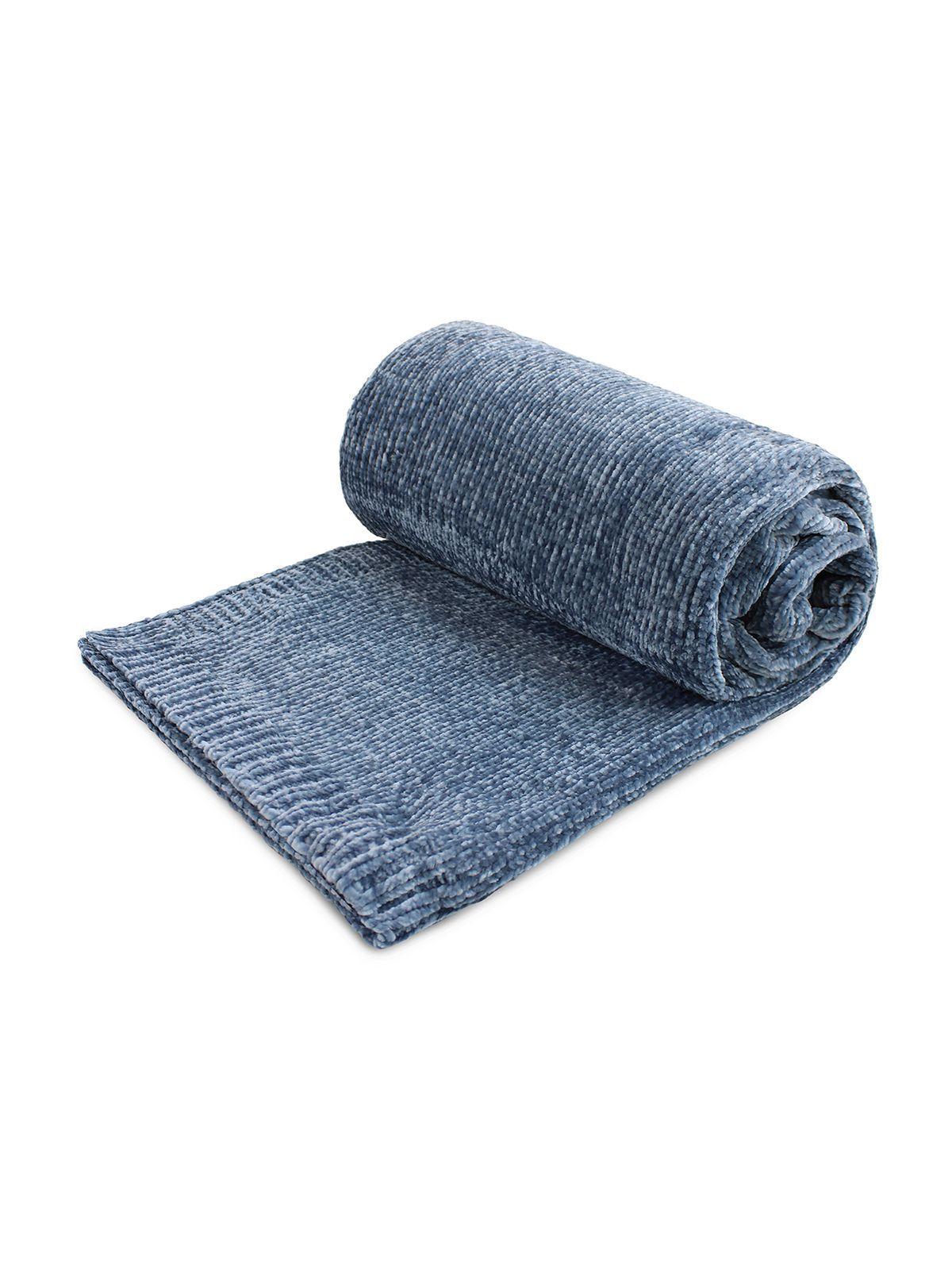 Manta de Cama Nautica Home Shiny suavidad de lujo 127x152cm azul-4