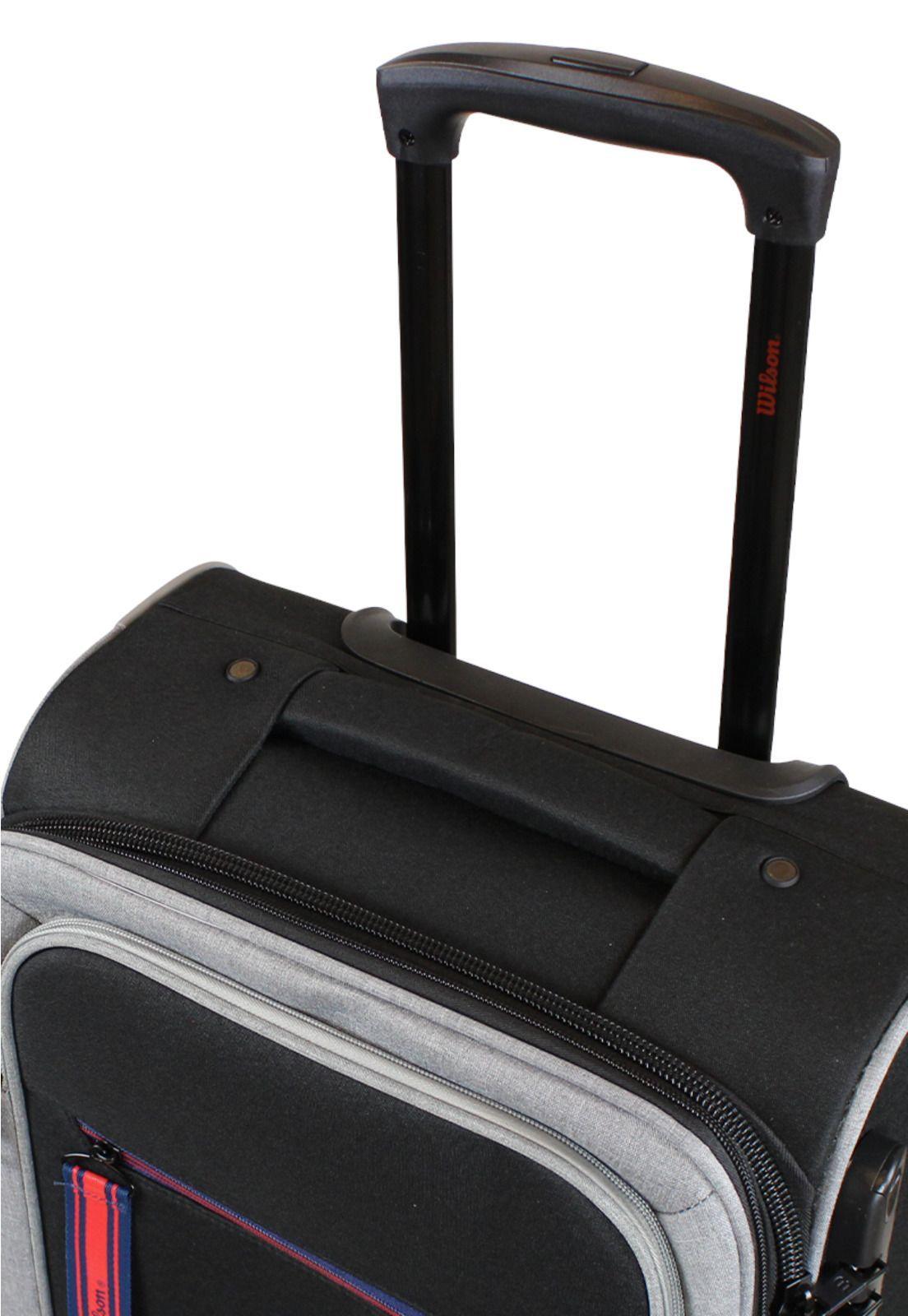 Maleta blanda de tela Wilson S cabina 10k Sporting negra-4