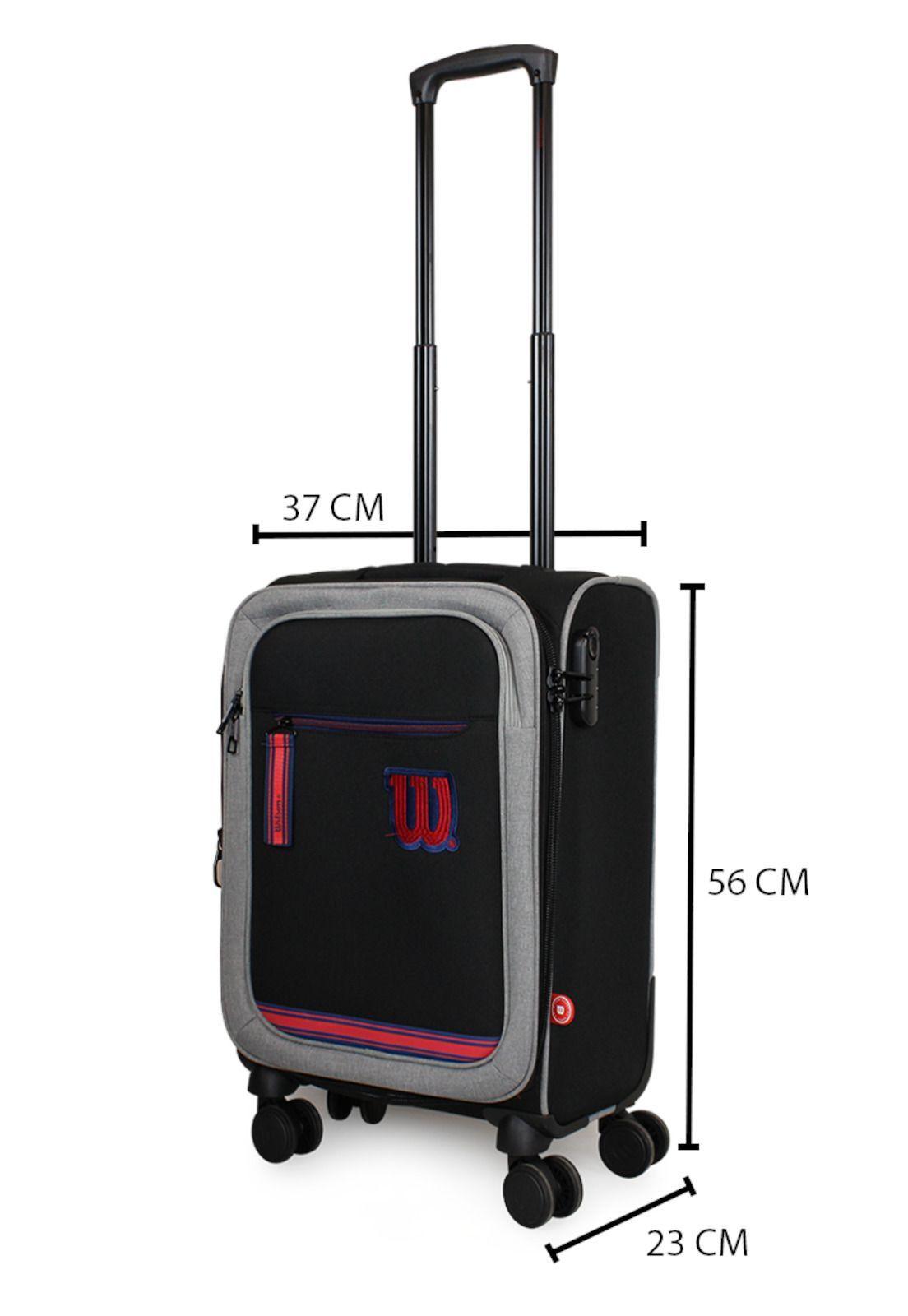 Maleta blanda de tela Wilson S cabina 10k Sporting negra-5