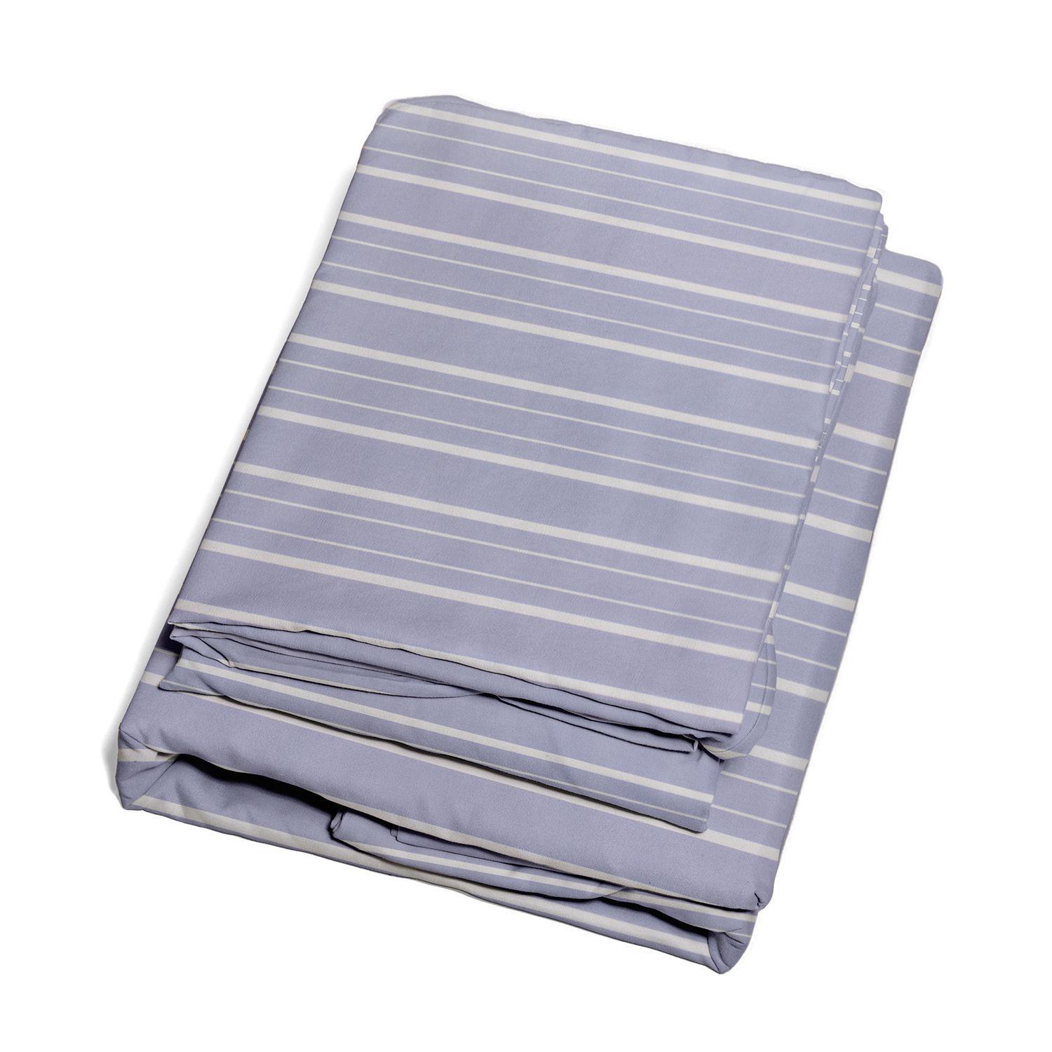 Juego de Sábanas Nautica 3piezas microfibra 1,5 Plazas lineas azules-3