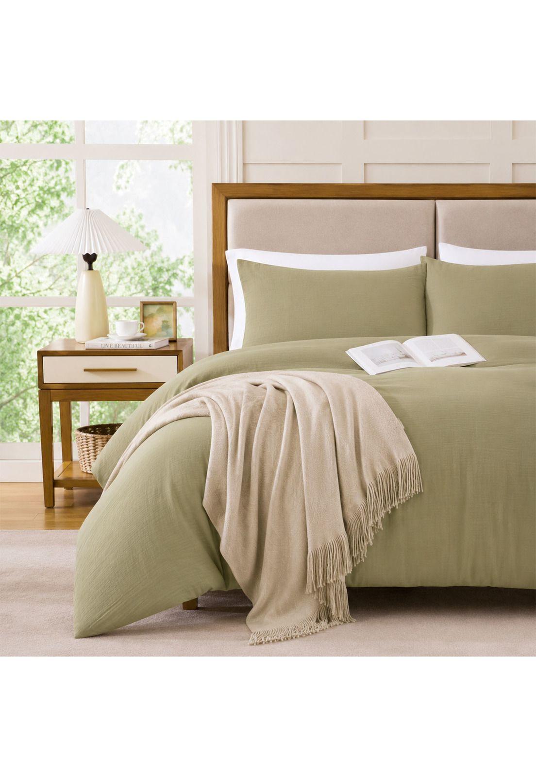 Cubrecama King Nautica Home Reversible Verde + Fundas-0