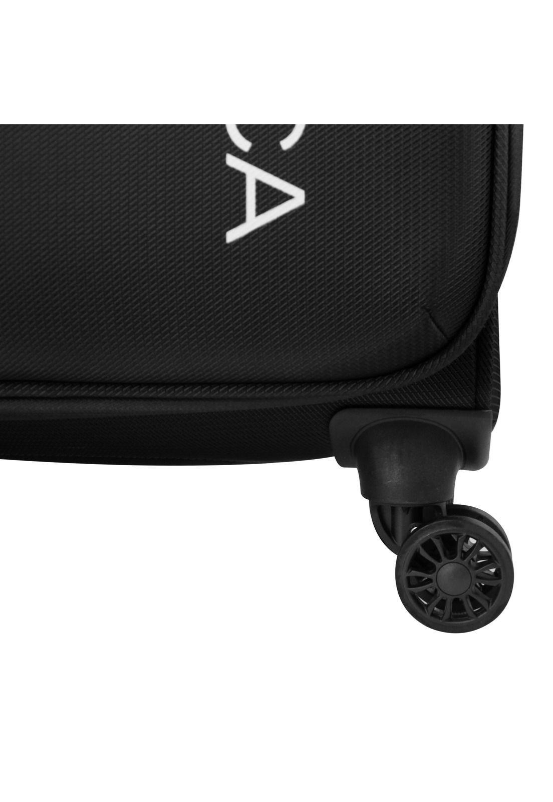 Maleta blanda de tela mediana Nautica Marbella 20kg negra-4