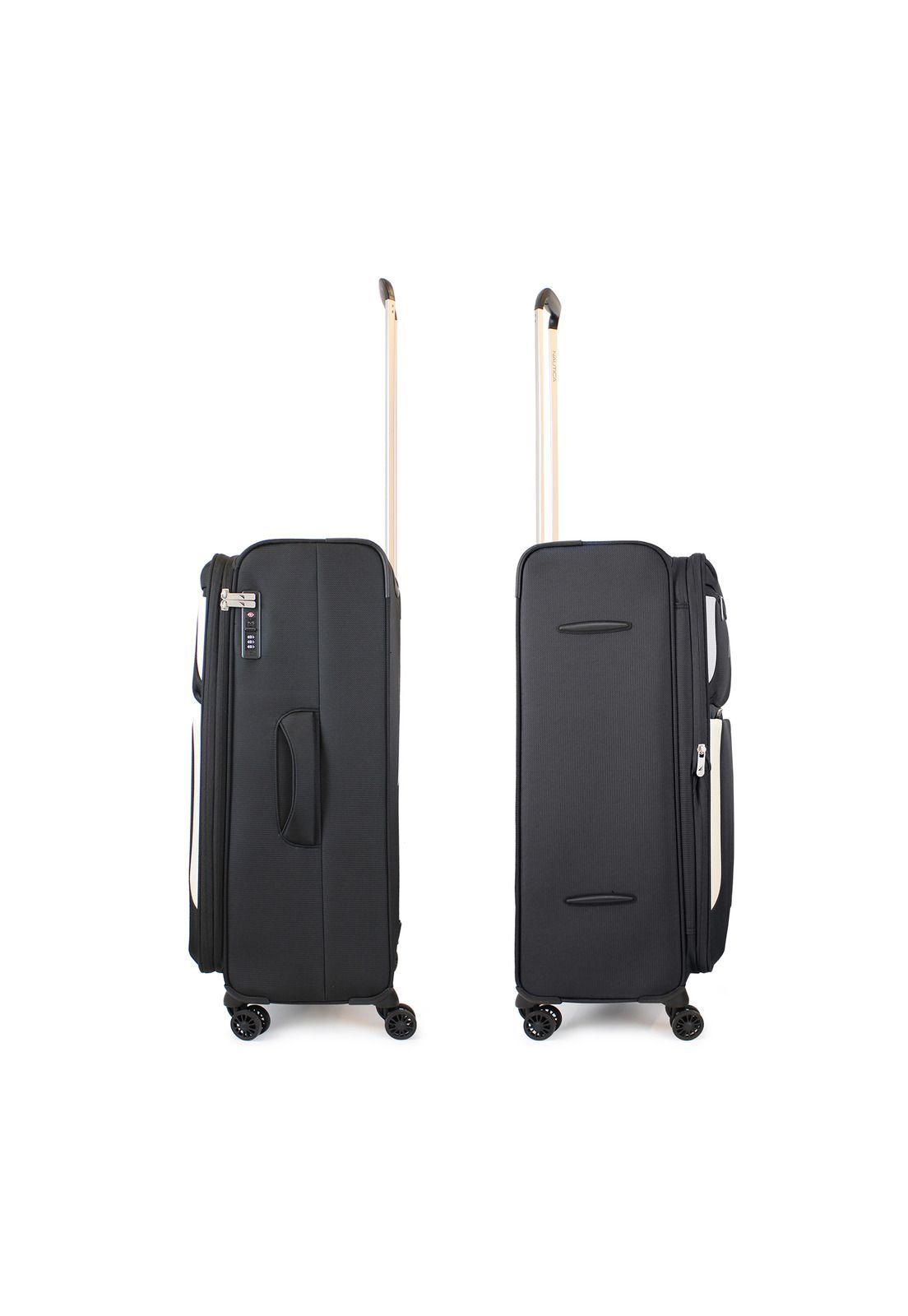 Maleta blanda de tela mediana Nautica Marbella 20kg negra-6