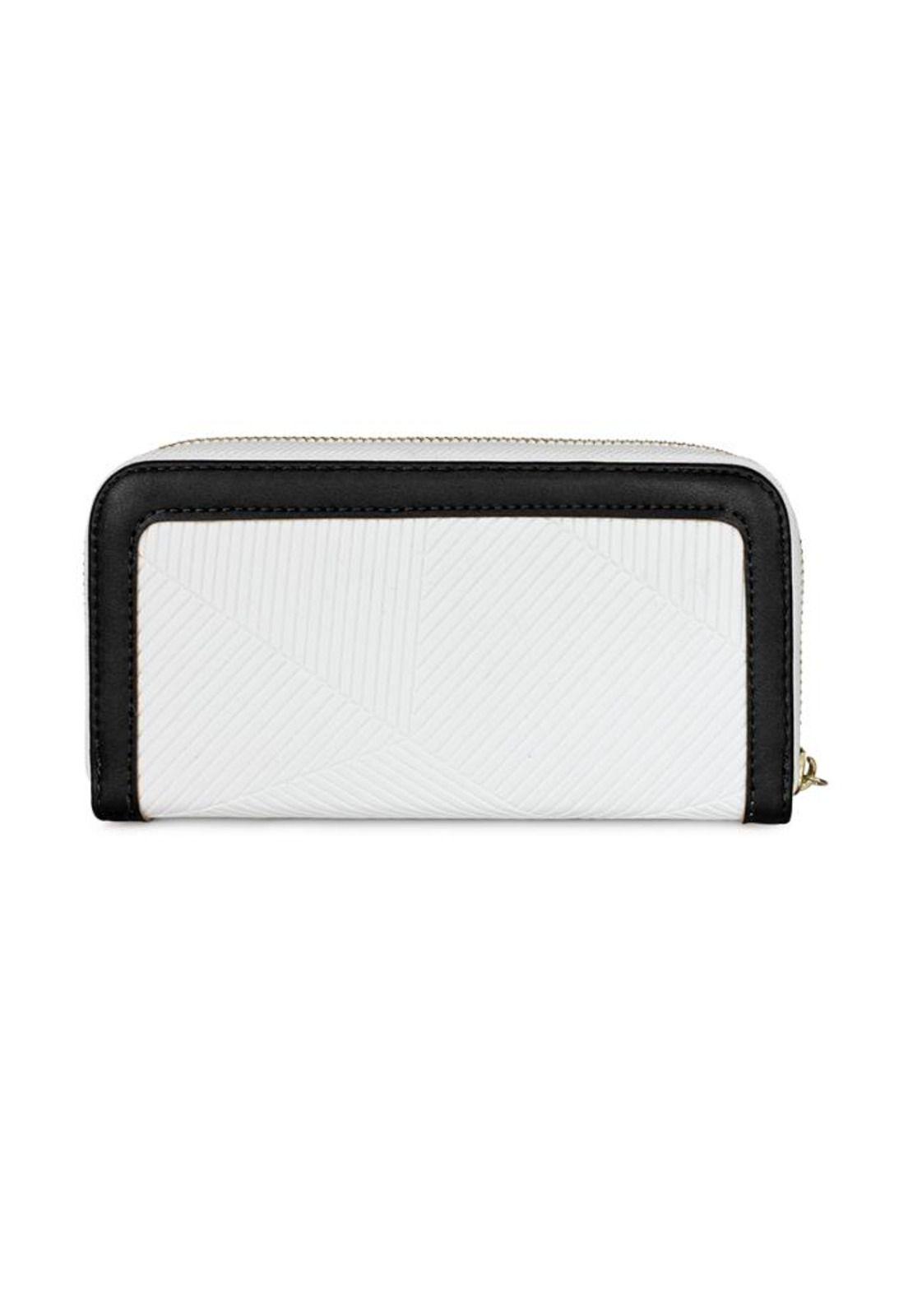Billetera mujer Greta blanca y negra Carven Paris-3
