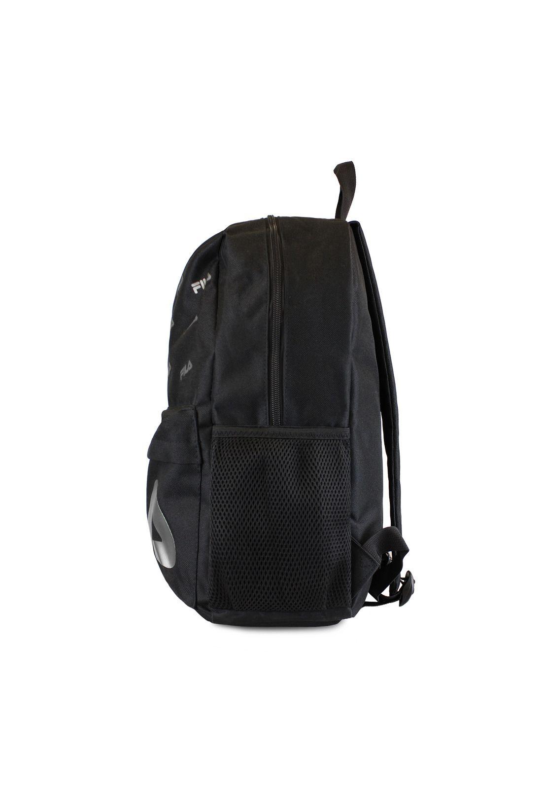 Pack Fila Mochila 16lts Urbanix + Estuche Neceser Spark negro-silver-5