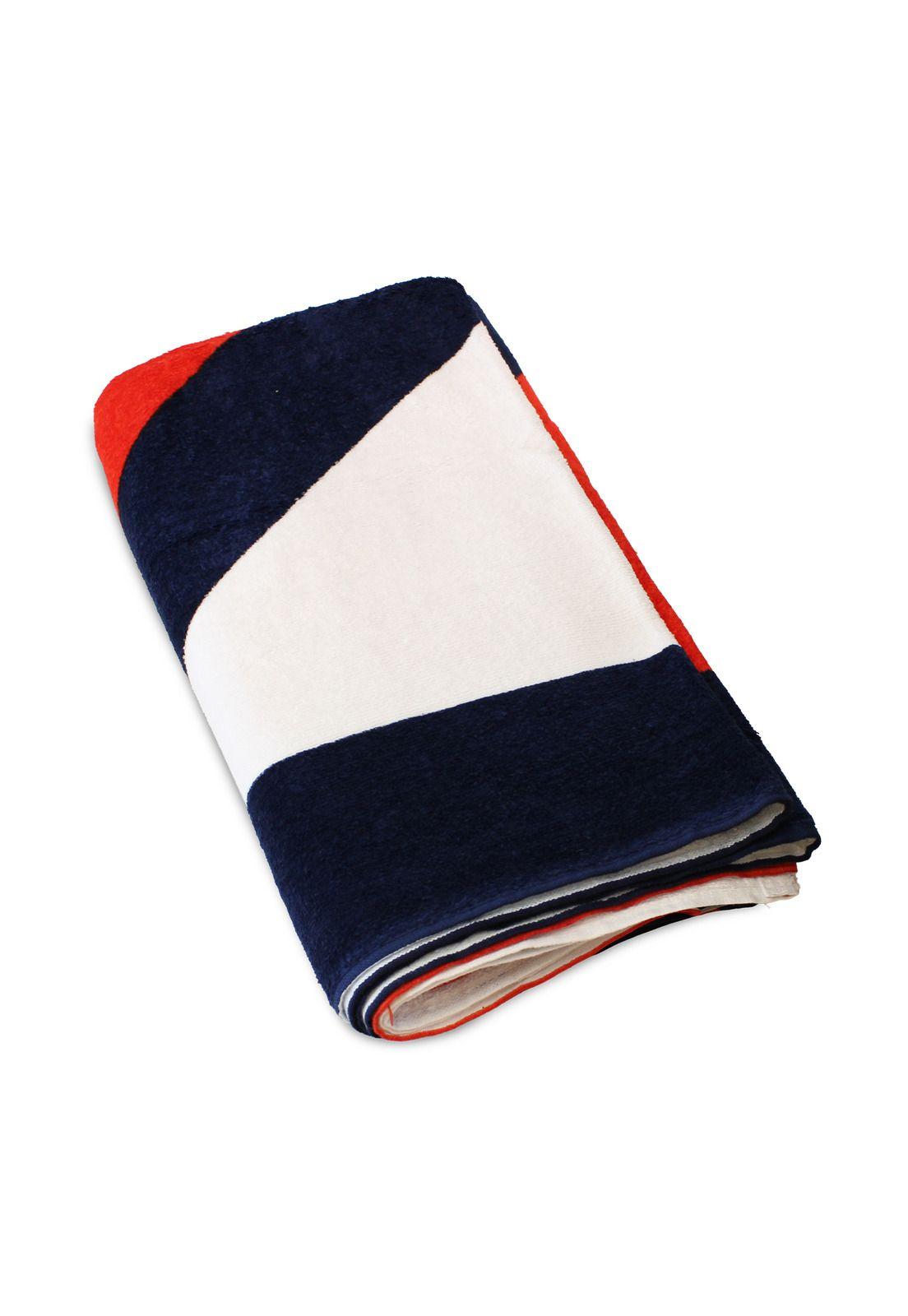 Toalla de playa Nautica 100% Algodón 160x80 diseño N tricolor-3