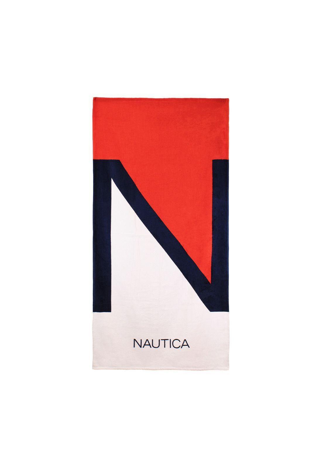 Toalla de playa Nautica Home 100% Algodón 160x80 diseño N tricolor-0