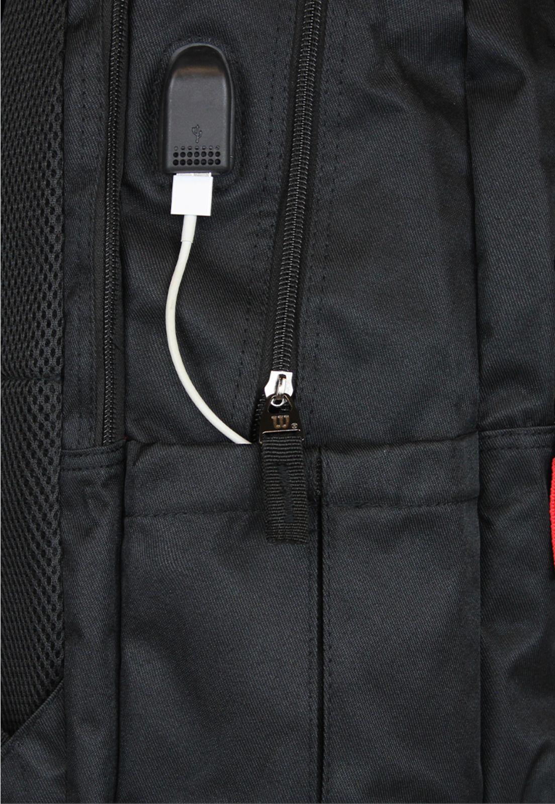 Mochila Wilson Ejecutiva Seul negro con porta notebook y usb-4