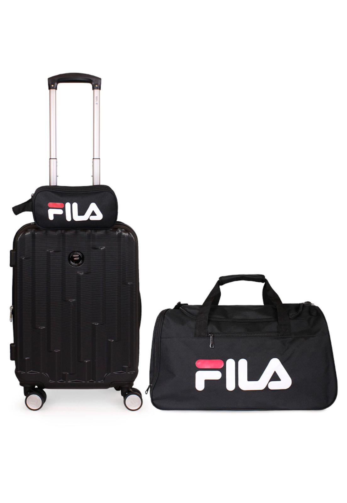 Pack Maleta cabina Flip negra 10kg + Neceser + Bolso Fila-0