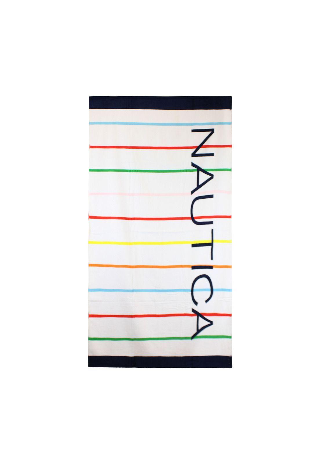 Toalla de playa Nautica Home 100% Algodón 160x80 Lineas multicolores-0