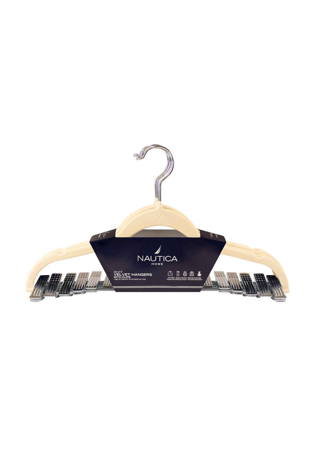 Colgadores de Ropa con clip Pack 6 beige Antideslizantes Nautica Home-4