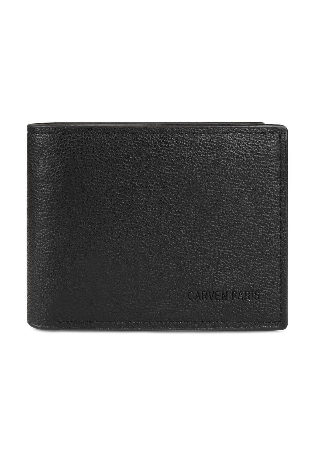 Billetera hombre Bruno negra con monedero Carven Paris-2