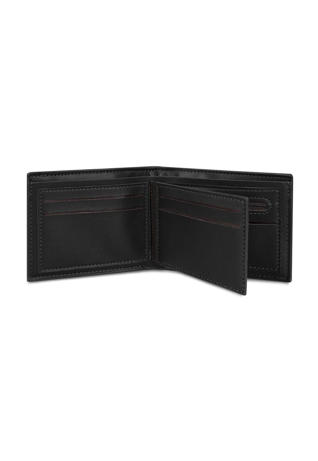Billetera hombre Bruno negra con monedero Carven Paris-5