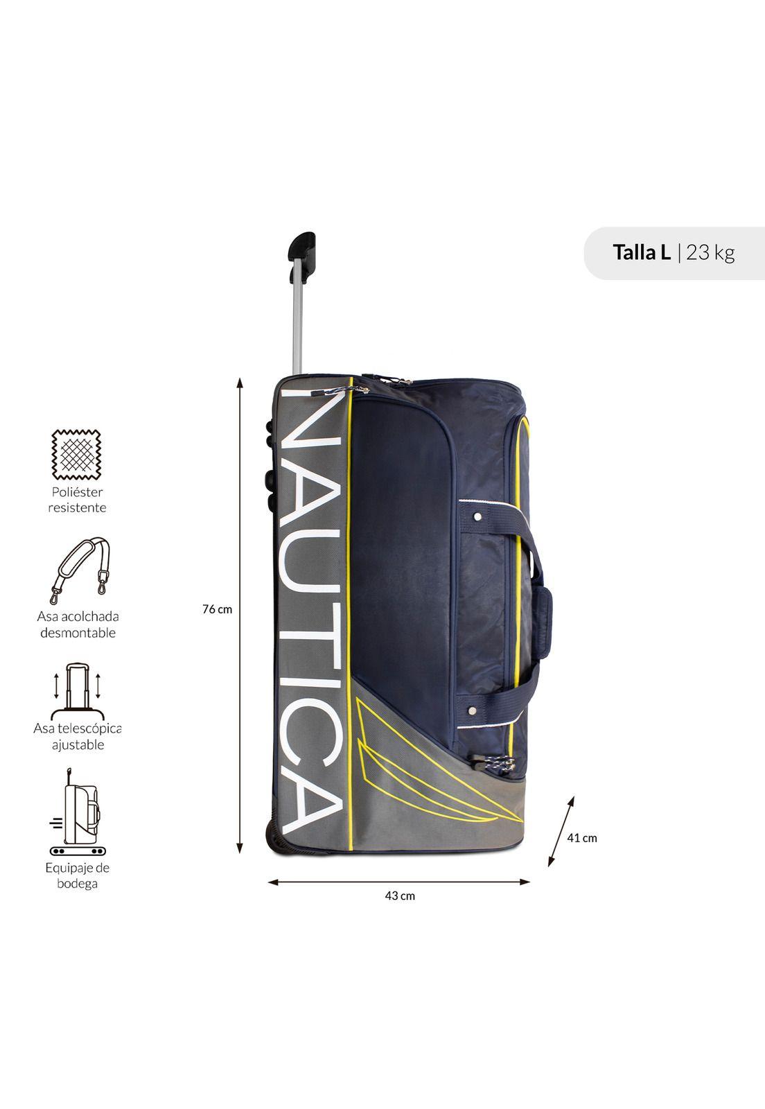 Set 3 Bolsos de Viaje con ruedas Nautica Mannar azul + Candado-5