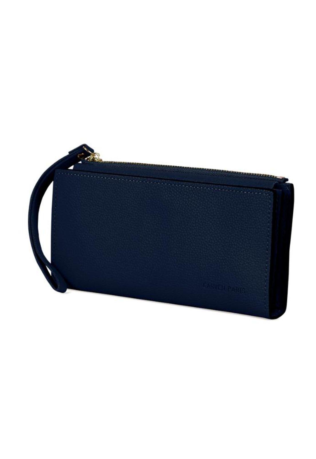 2 Billeteras de mujer Delia negra y azul Carven-4