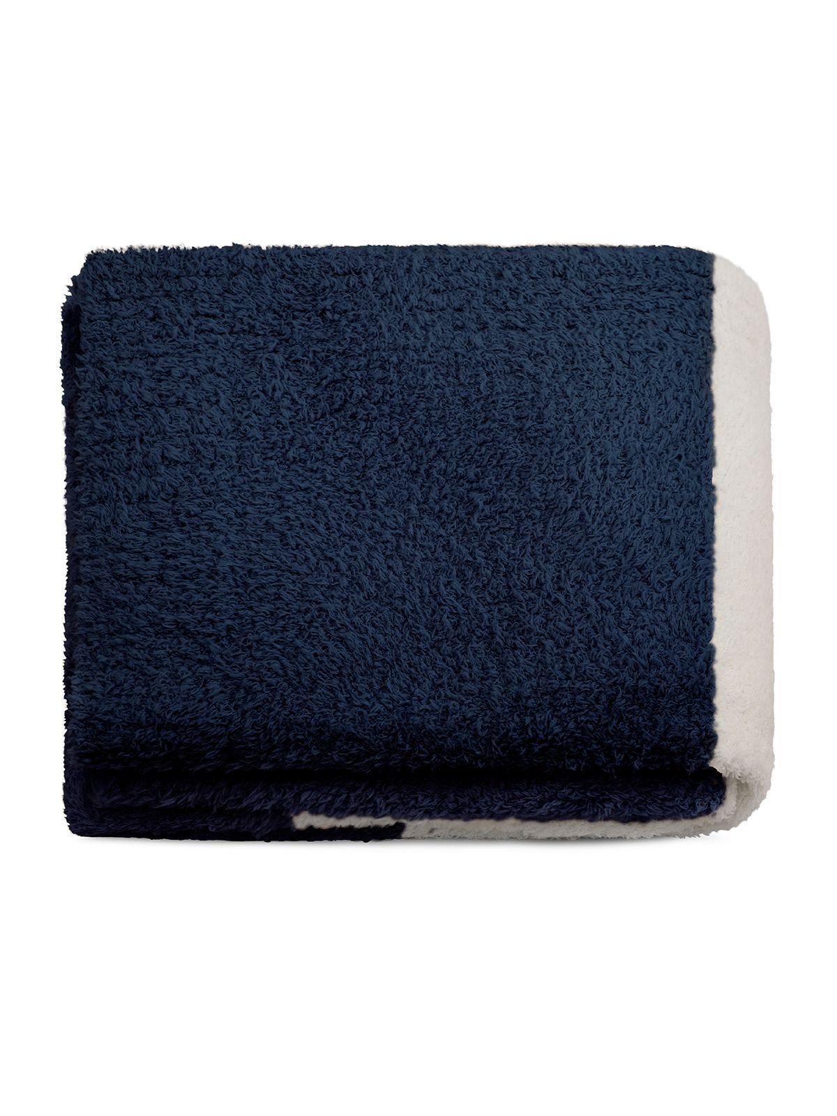 Manta de franela Nautica 127x152 Fluffy cama sofá suavidad superior azul marino-2