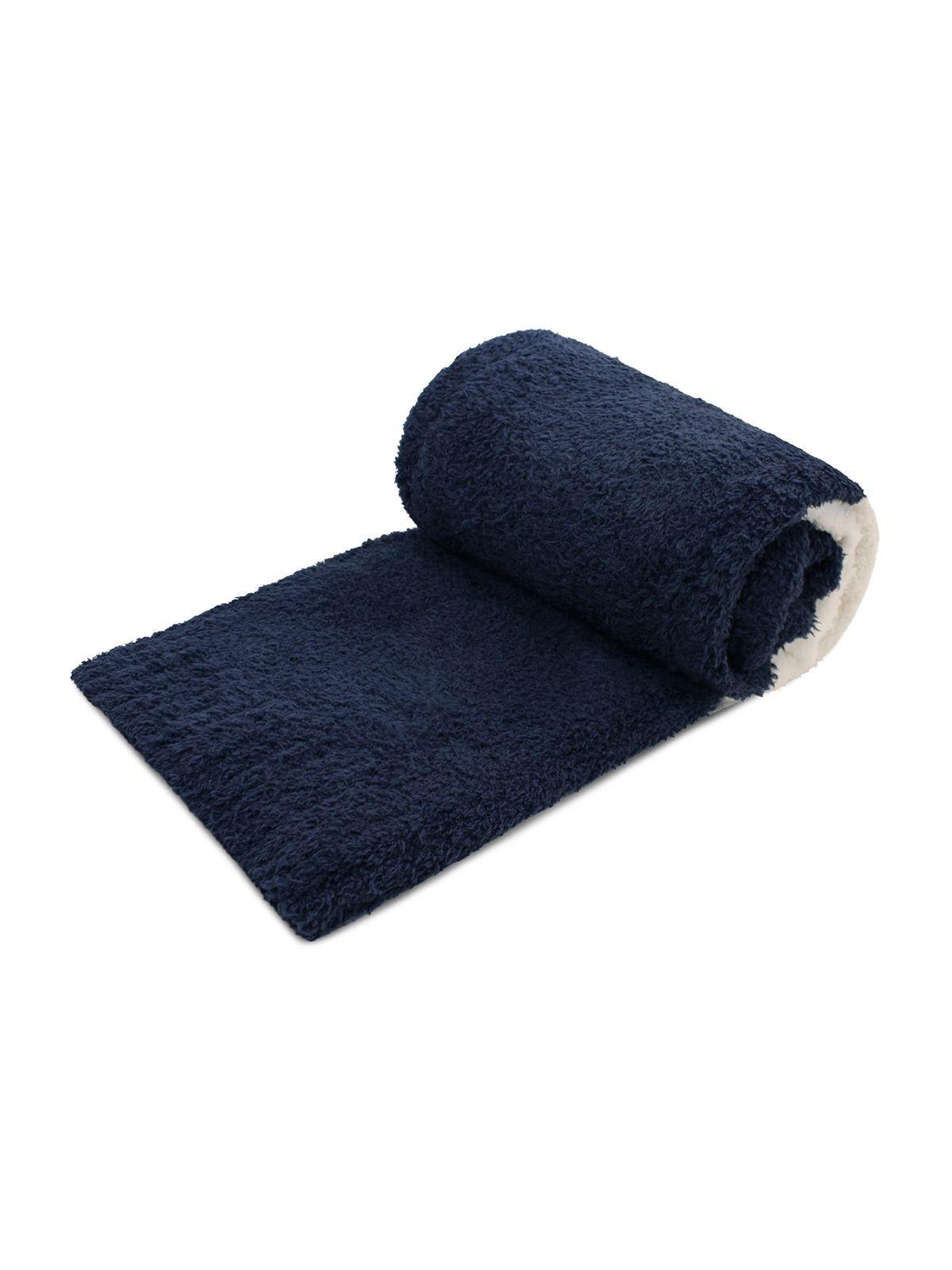 Manta de franela Nautica 127x152 Fluffy cama sofá suavidad superior azul marino-4