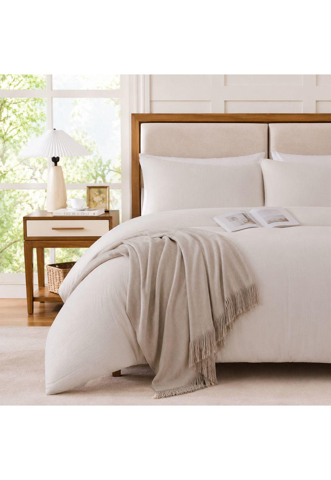 Cubrecama King Nautica Home Reversible beige + Fundas-0