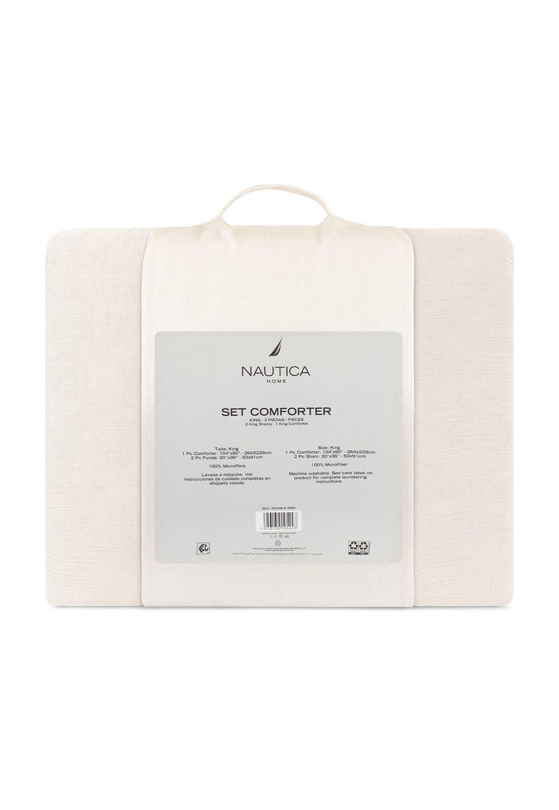 Cubrecama King Nautica Home Reversible beige + Fundas-2