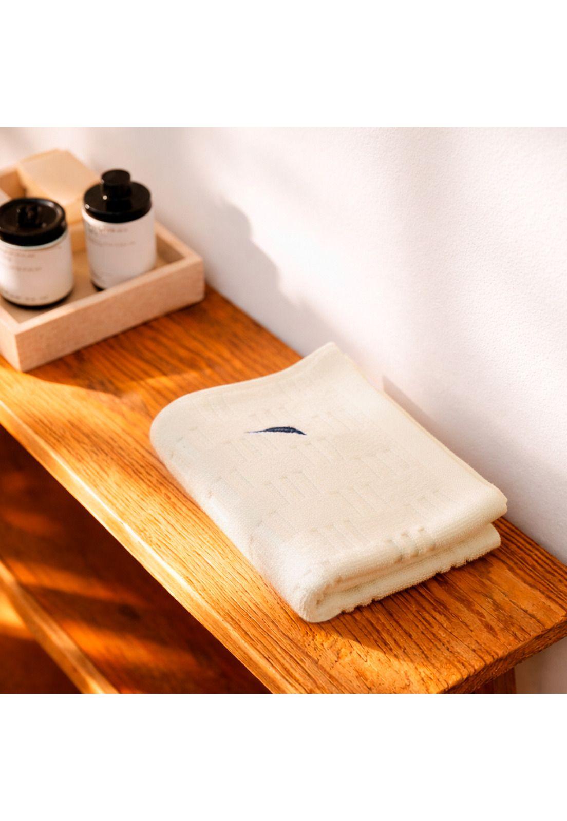 Set 4 Toallas Nautica SAVOY Cara+mano+cuerpo+piso 100% algodón alta calidad crema-3