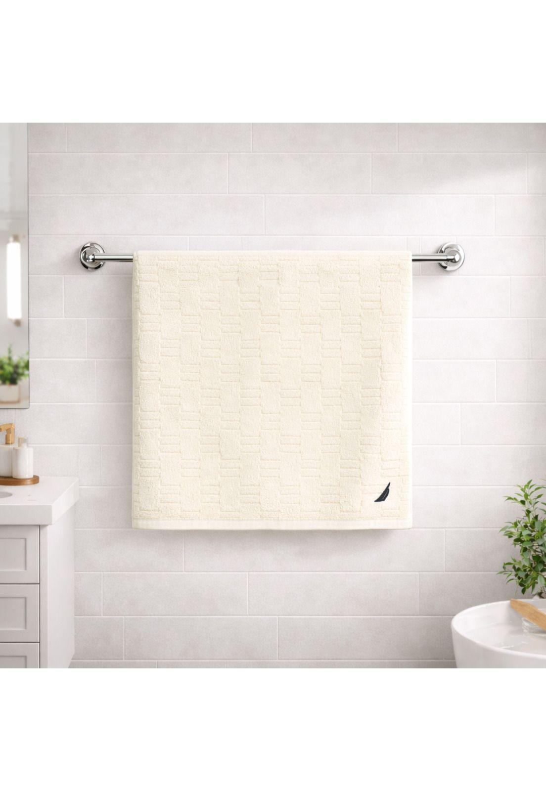 Set 4 Toallas Nautica SAVOY Cara+mano+cuerpo+piso 100% algodón alta calidad crema-5