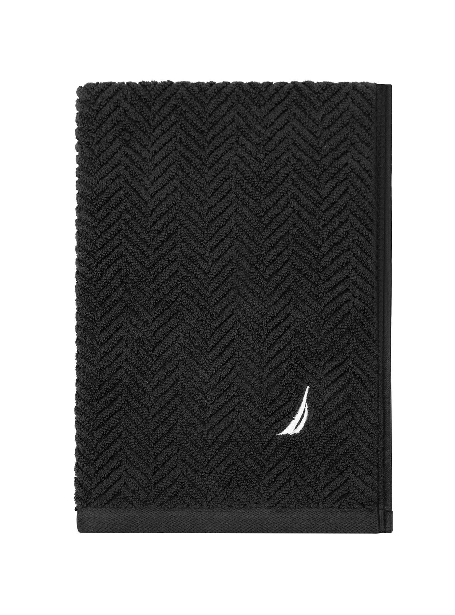 Toalla de cara VIS Nautica 100% algodón 30x50cm pieles sensibles negro-3