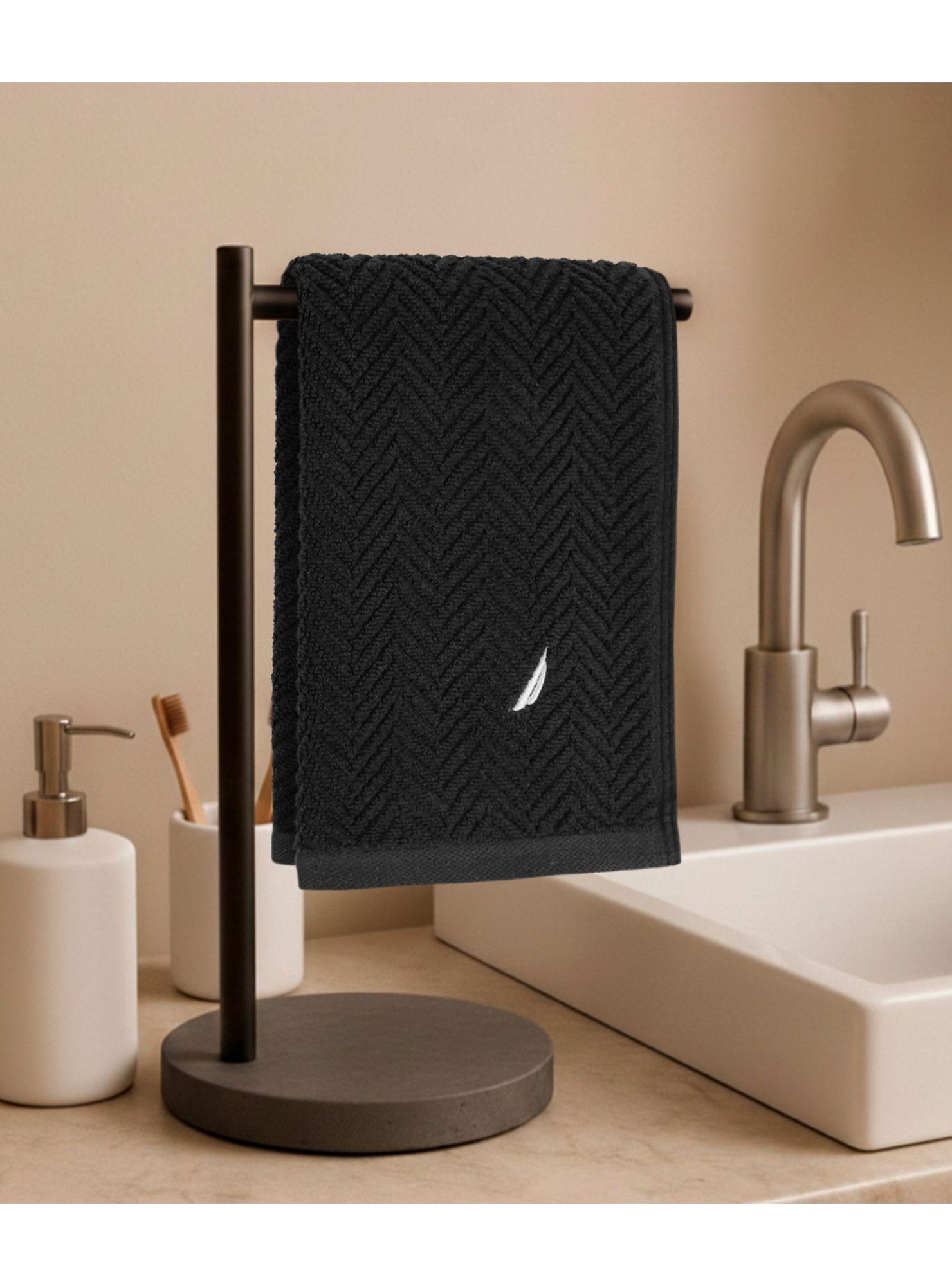 Toalla de cara VIS Nautica 100% algodón 30x50cm pieles sensibles negro-0