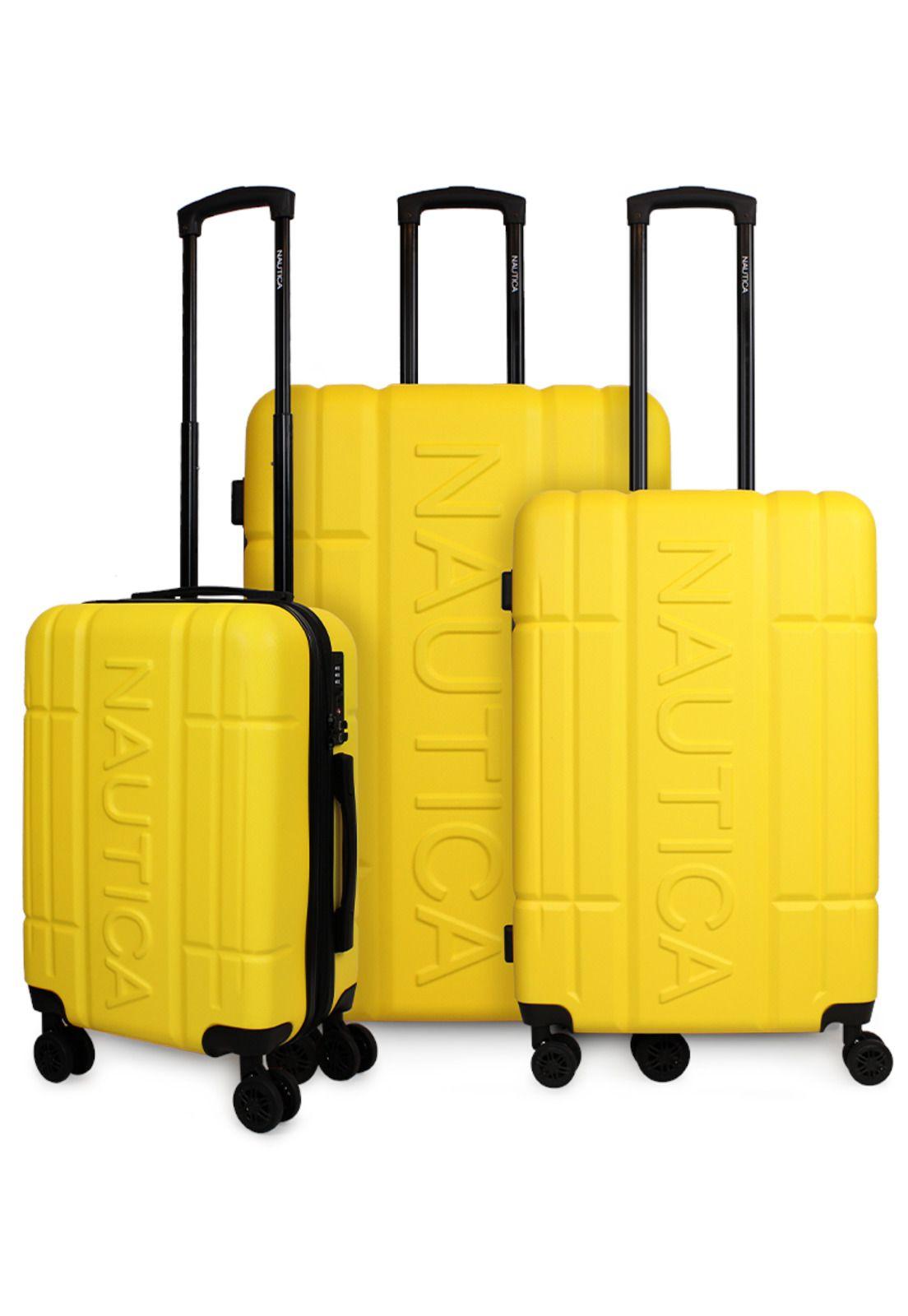 Set de 3 maletas Amsterdam S+M+L amarillas Nautica-0
