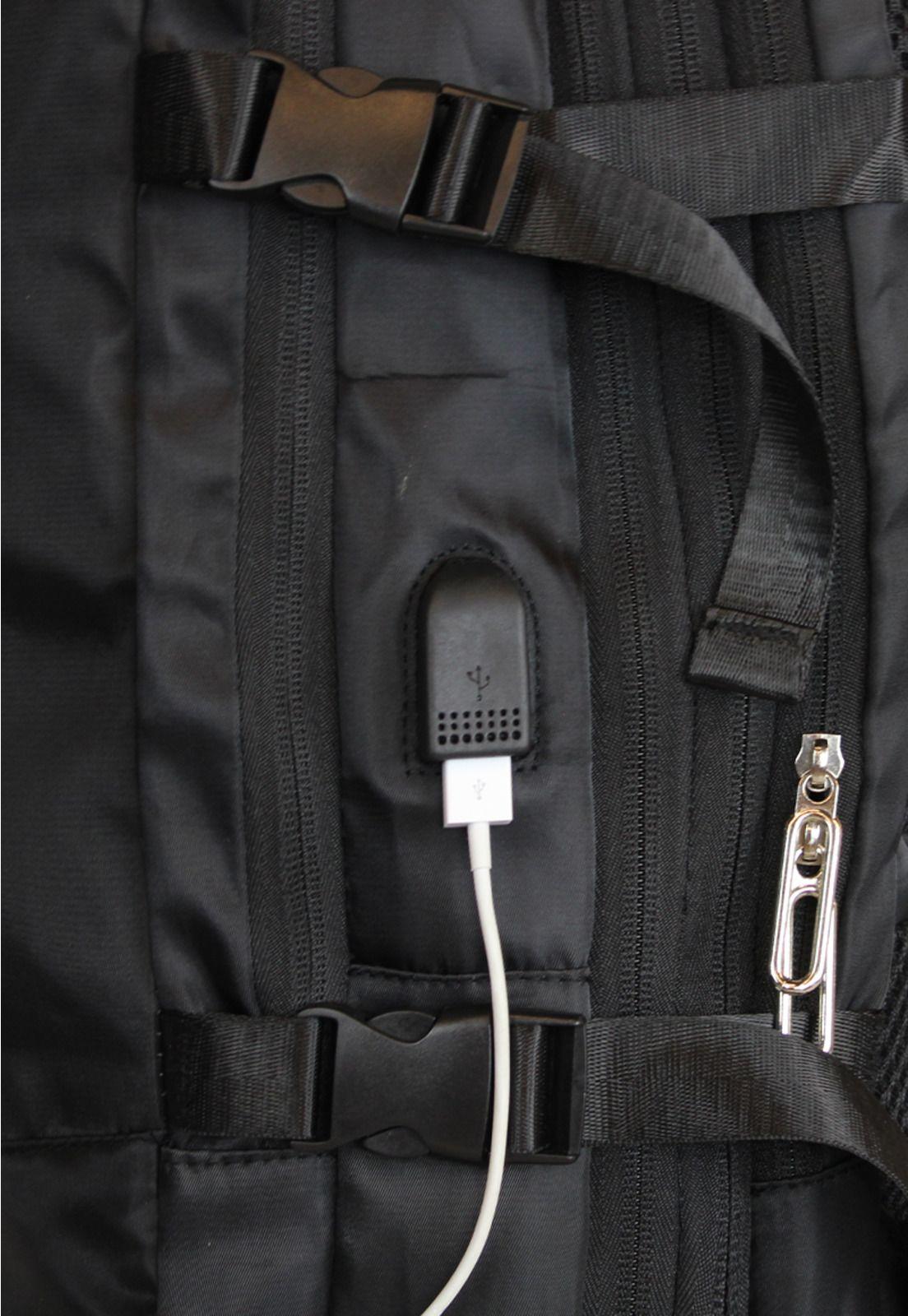 Mochila Viral negra con usb Swiss Bag-5