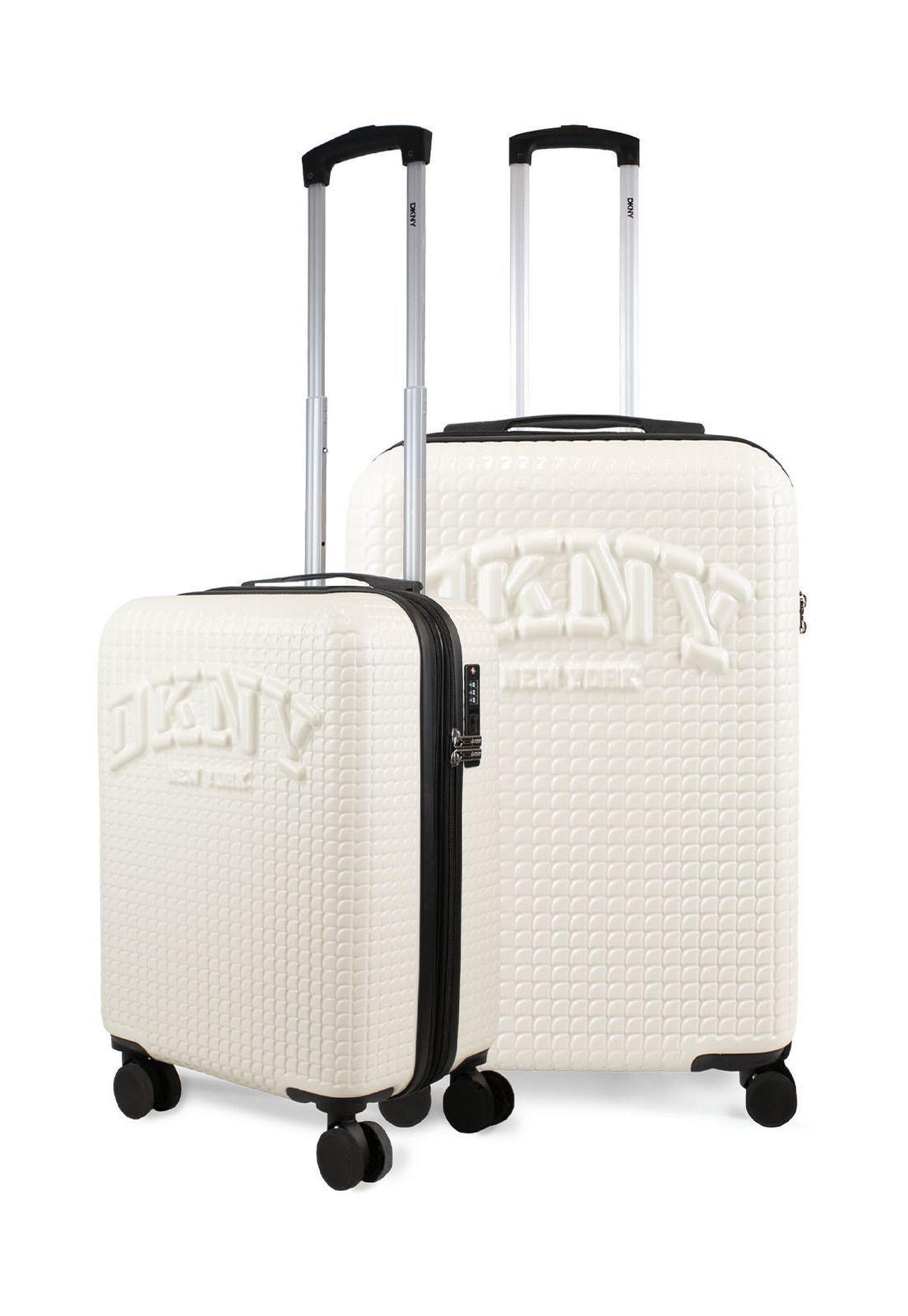 Pack 2 Maletas Donna Karan Hot Town S 10k + M 20k blanca DKNY-0