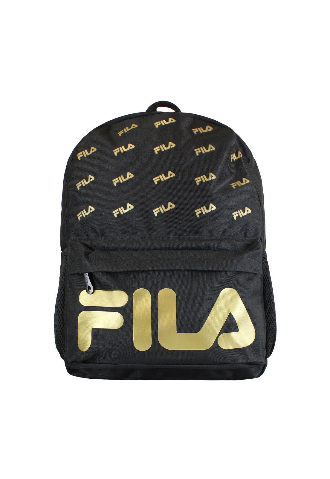 Set FILA Mochila 10lts Urbanix + Lonchera térmica + Estuche Spark negro-gold-5