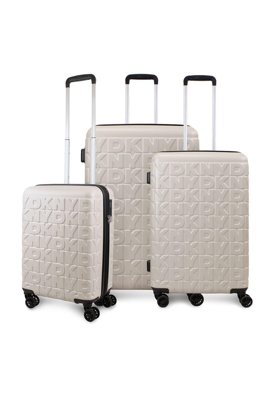 Set 3 Maletas Donna Karan Meghan Cabina Mediana Grande beige-0