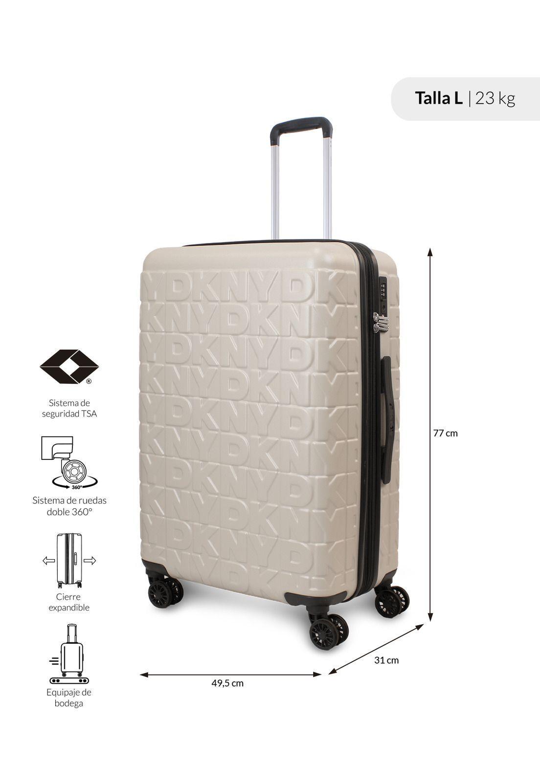 Set 3 Maletas Donna Karan Meghan Cabina Mediana Grande beige-4