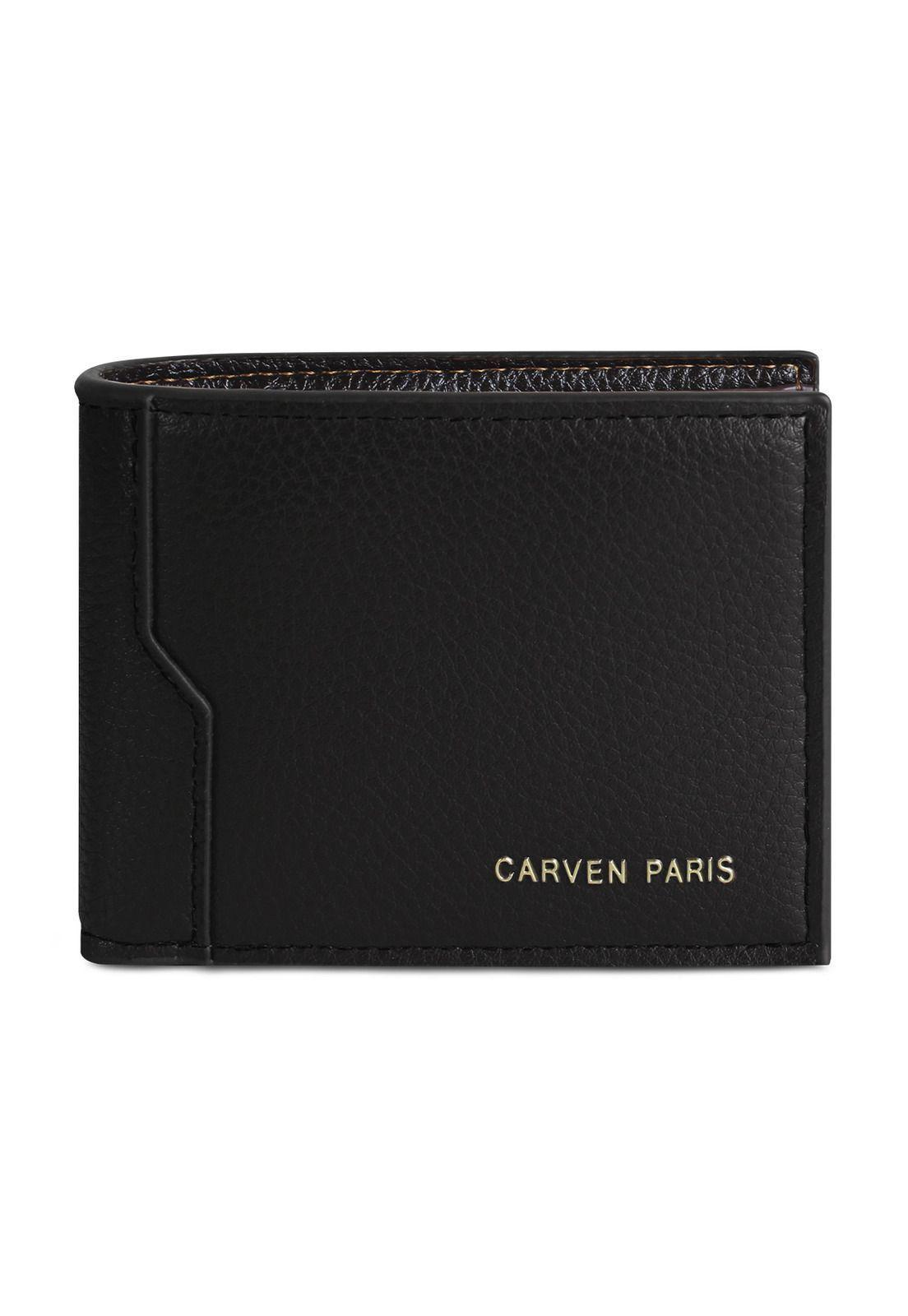 Billetera hombre Dante negra con monedero Carven Paris-2