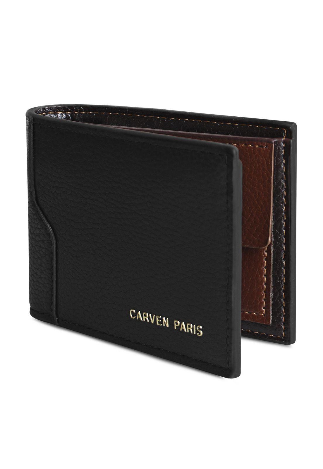 Billetera hombre Dante negra con monedero Carven Paris-3