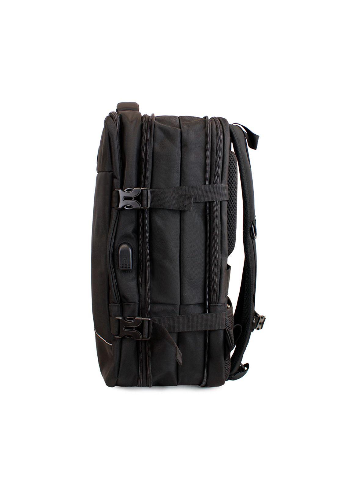 Mochila ejecutiva de viaje con portanotebook y USB ConectaGo black-5