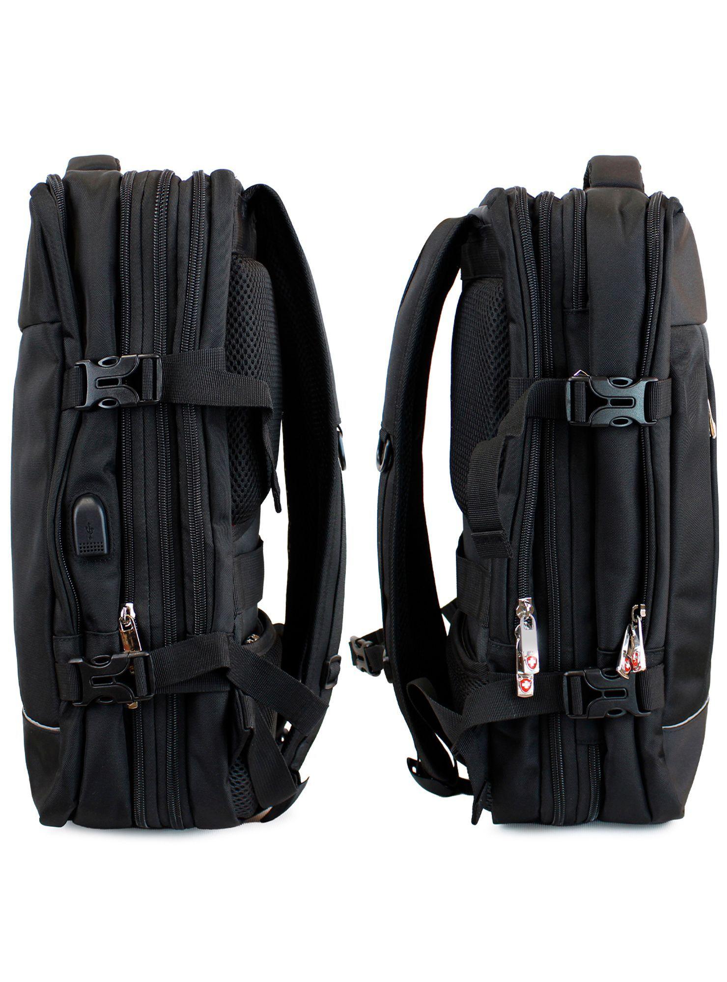 Mochila ejecutiva de viaje con portanotebook y USB ConectaGo black-7