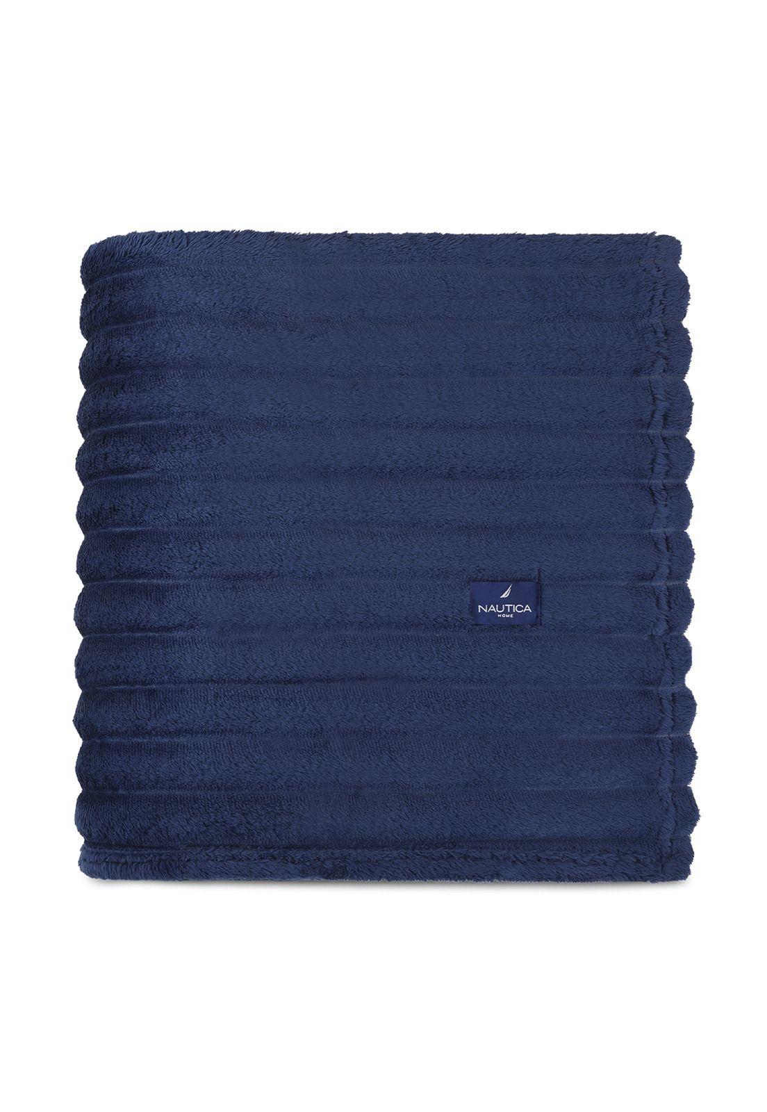 Manta de cama Nautica Home Jacquard Franela ultrasuave 127x178cm azul-2